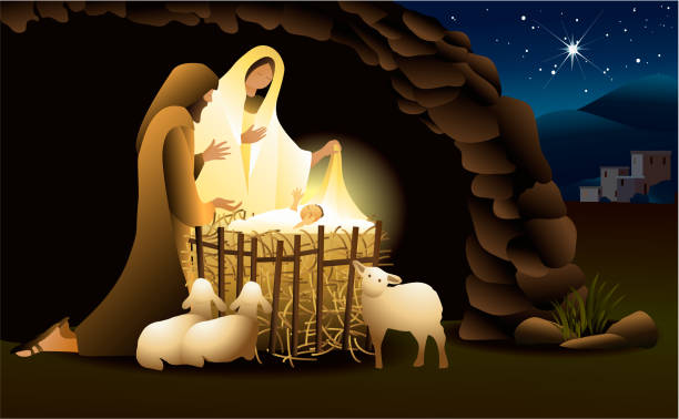 Christmas background with Holy Family